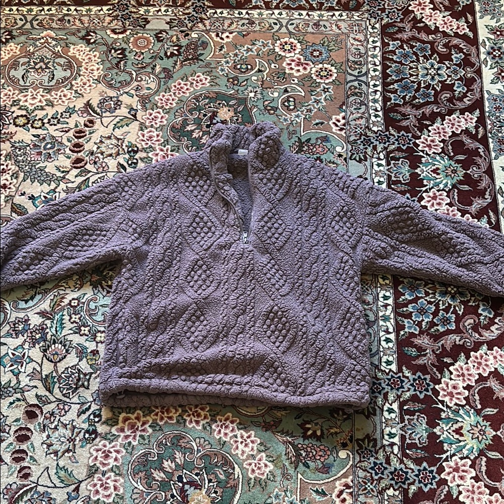 Gilly Hicks Cozy Purple Quarterzip Sweater